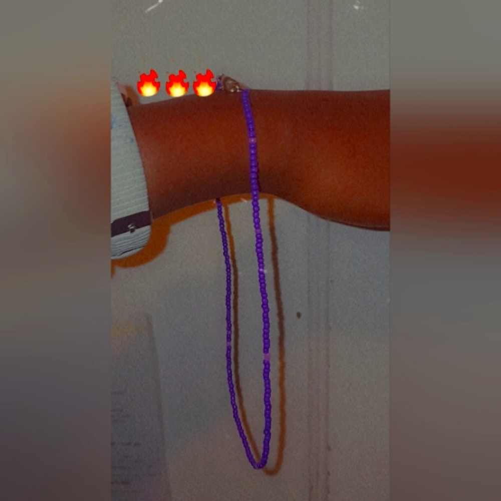 Purple seed bead necklace